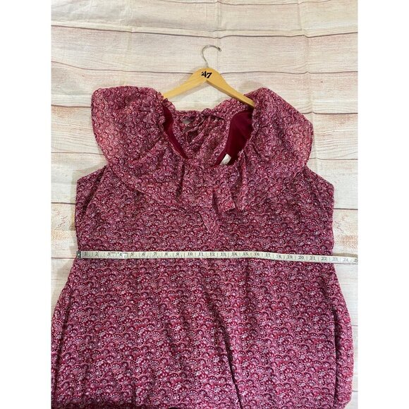 Loft Plus Women's Red Floral Flouce Tie Back Maxi Dress - 22 - Picture 11 of 16